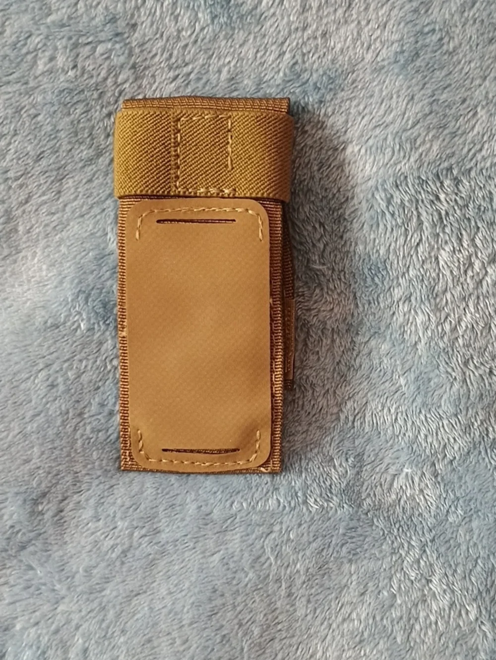 Bench Made Black Rescue Hook with Brown Nylon Pouch and Black Belt Loop